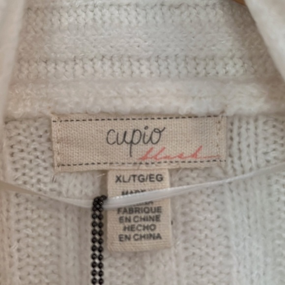 Cupio Wide Collar Cable Knit cardigan Sweater XL - Picture 5 of 11